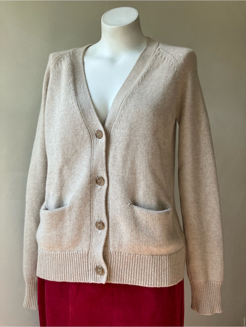 Cashmere Button Down V-Neck Cardigan Sweater